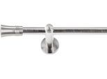 Gardinenstange SN DECO GROUP "Gardinenstange Lyon Ø 19 mm, 1-läufig, Fixmaß, verschraubt", silber (edelstahl optik), L:300cm Ø:19mm, Gardinenstangen, Gardinenstange