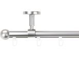 Gardinenstange SN DECO GROUP "Gardinenstange Innenlauf Straßburg Ø 19 mm, 1-läufig, Fixmaß", silber (chrom matt), L:120cm Ø:19mm, Gardinenstangen, Gardinenstange