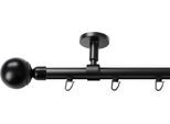 Gardinenstange SN DECO GROUP "Gardinenstange Innenlauf Reims Ø 19 mm, 1-läufig, Fixmaß, verschraubt", weiß (schwarz), L:220cm Ø:19mm, Gardinenstangen, Gardinenstange