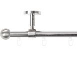 Gardinenstange SN DECO GROUP "Gardinenstange Innenlauf Straßburg Ø 19 mm, 1-läufig, Fixmaß", silber (edelstahl optik), L:320cm Ø:19mm, Gardinenstangen, Gardinenstange