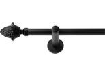Gardinenstange SN DECO GROUP "Gardinenstange Nantes Ø 19 mm, 1-läufig, Fixmaß, verschraubt", schwarz, L:200cm Ø:19mm, Gardinenstangen, Gardinenstange