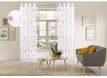 Gardine OTTO HOME "Morgann", bunt (multi), B:140cm H:245cm, Polyester, Gardinen, Gardine, Ösen- Aufhängung, verspieltes Design, transparentes Material