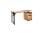 Mid.you , Eichefarben , Glas, Holzwerkstoff, Metall , 1 Schublade(n) Schubladen , rechteckig , 74x55x141.8 cm , Stauraum, seitenverkehrt montierbar ,