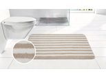 Badematte OTTO HOME "Streifen, Jannika, Badvorleger, Badezimmer Teppich", beige, weiß, H:12mm, Polyester, Badematten, Badematte, Scandi, modern, gestreift, Badteppich, Badematten