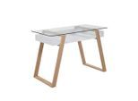 Livetastic , Weiß, Eichefarben , Glas, Holzwerkstoff , Eiche,Eiche , furniert,furniert , rechteckig , 55x75x110 cm , Stauraum ,