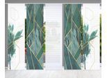 Schiebegardine HOME IN GREEN "SIGNUM" Gr. 1, grün, B:60cm H:245cm, Polyester, Gardinen, Schiebegardine, SET DIGITALDRUCK,BAMBUSOPTIK RECYCELT
