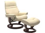 Fußhocker STRESSLESS "Sunrise", beige (vanilla paloma), B:57cm H:39cm T:40cm, Leder BATICK: BATICK ist ein leicht korrigiertes, durchgefärbtes und genarbtes Möbelleder, bei dem die meisten Unebenheiten und Spuren in der Regel entfernt wurden.;Leder PALOMA: PALOMA ist ein durchgefärbtes Semianilin-Möbelleder mit natürlicher Narbung.;ROHLEDER Stoff Q2 FARON: Ein fester zuverlässiger Bouclé mit einem