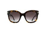 Tom Ford Square Dames Dark Havana Bordeaux gradiënt zonnebril