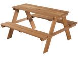 Kindersitzgruppe ROBA "Picknick for 4 Outdoor Deluxe, Teakholz-Optik", braun (teakholz, optik), Sitzmöbel-Sets, Kinder, B/H/T: 89cm x 50cm x 84,5cm, Massivholz, Kindersitzgruppe, mit abgerundeten Ecken, B:89cm H:50cm T:84,5cm