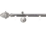Gardinenstange SN DECO GROUP, silber (edelstahl optik), L:100cm Ø:19mm, Gardinenstangen, Gardinenstange