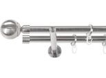 Gardinenstange SN DECO GROUP, edelstahl optik, L:180cm Ø:19mm, Gardinenstangen, Gardinenstange