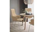Polsterstuhl STRESSLESS "Laurel", beige (sand paloma, chrom glänzend), B:58cm H:105cm T:60cm, Leder PALOMA: PALOMA ist ein durchgefärbtes Semianilin-Möbelleder mit natürlicher Narbung., Stühle, Polsterstuhl, High Back mit Armlehne, Größe L, mit Beinen aus Stahl in Chrom