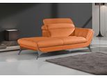 Recamiere EGOITALIANO "Sueli, extravagantes Design und erstklassiger Sitzkomfort", orange, B:180cm H:100cm T:110cm, Leder »NUVOLE« (Echtes Rindsleder). Halbnatürliches, halbnarbiges Rindsleder mit einer natürlichen Körnung von 1, 2 bis 1, 4 mm. Dieses Leder hat eine weiche, wachsartige Hand mit mattem Aussehen und einem Wolkeneffekt. Es handelt sich um ein Naturleder, das die ursprünglichen Eigens
