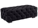 Polsterhocker HOME AFFAIRE "Kalina", schwarz, T:55cm, Hocker, Polsterhocker, mit klassischer Chesterfield-Knopfheftung