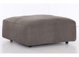 Hocker MUSTERRING "LUCIA", braun (fango crona), B:100cm H:43cm T:100cm, Flachgewebe VALMONT (60% Baumwolle/40% Leinen);Leder PURO, pigmentiertes Leder;Microfaser CRONA (100% Polyester);Flachgewebe FLORIS (100% Polyester);Leder BAX, pigmentiertes Leder, Hocker, Hocker