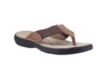 Hush Puppies Alan Toepost Leer Heren Tan Flip-Flops