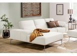 Ecksofa W.SCHILLIG "run, Designsofa, bequem, L-Form", weiß (weiß z73), B:299cm H:88cm T:178cm, Longlife Xtra-Leder Z73: Naturwalkleder der Luxusklasse aus den erlesensten Rohhäuten. Hautstärke 1, 1 – 1, 3 mm;ROHLEDER Jacquard-Flachgewebe Q2 W60 (63% Polyester, 37% Polyacryl);ROHLEDER Chenille-Flachgewebe Q2 W77 (68% Polyacryl, 32% Polyester);Stoff S37 (100% Polyester), Sofas, Ecksofa, mit elegante