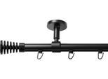 Gardinenstange SN DECO GROUP "Gardinenstange Innenlauf Gap Ø 19 mm, 1-läufig, Fixmaß, verschraubt", schwarz, L:200cm Ø:19mm, Gardinenstangen, Gardinenstange