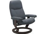 Relaxsessel STRESSLESS "Consul", blau (atlantic blau batick), B:72cm H:94cm T:70cm, Leder BATICK: BATICK ist ein leicht korrigiertes, durchgefärbtes und genarbtes Möbelleder, bei dem die meisten Unebenheiten und Spuren in der Regel entfernt wurden.;Leder PALOMA: PALOMA ist ein durchgefärbtes Semianilin-Möbelleder mit natürlicher Narbung.;ROHLEDER Stoff Q2 FARON: Ein fester zuverlässiger Bouclé mit