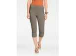 Caprihose HEINE, Damen, Gr. 50, Normalgrößen, grün (oliv), 70% Viskose, 25% Polyamid, 5% Elasthan, unifarben, 3/4-Länge, Hosen Caprihose