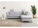 Ecksofa HOME AFFAIRE "Trelleborg L-Form", silber, B:252cm H:86cm T:213cm, 100% Polyester, Sofas, Ecksofa, Federkern-Polsterung, wahlweise mit Schlaffunktion und Stauraum