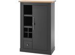 Kommode OTTO HOME "Westminster, Schrank im Landhausstil, Wohnzimmerschrank", schwarz (dunkelgrau, wotan eiche), B:80cm H:122cm T:42cm, Holzwerkstoff, Sideboards, Kommode, Mehrzweckschrank, viel Stauraum, Metallgriffe, in 2 Farben erhältlich