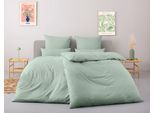 Bettwäsche OTTO HOME "Luisa", jade, B/L: 155cm x 220cm, 1 Stk., 1 Stk., Baumwoll-Leinen Mix, B/L: 80cm x 80cm, 2, Baumwoll-Leinen Mix, Obermaterial: 65% Baumwolle, 35% Leinen, Bettwäsche, Bettwäsche, 4 Qualitäten für dein perfektes Schlafgefühl (von Komfort bis Premium)