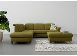 Ecksofa SIT & MORE "Maggiore L-Form", grün (olive), B:261cm T:224cm, 98% Polyester, 2% Polyamid, Sofas, Ecksofa, wahlweise mit Kopfteilverstellung, Schlaffunktion und Stauraum
