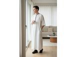 Heren beige Ramadan Marokkaanse Gandoura Thobe gewaad Djellaba Eid Jubba LFS-TT-006