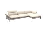 Ecksofa FLEXLUX "Salino, Funktionssofa mit Recamiere, Relaxsofa, Ecksofa", weiß (warm weiß), B:340cm H:88cm T:182cm, Sofas, Ecksofa, Sofa mit Arm- und Kopfteil-Verstellungen, Kaltschaum & Stahl-Wellen
