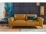 2,5-Sitzer W.SCHILLIG "montanaa elegant und edel, bequem, Federkernunterfederung", gelb (kurkuma z69), B:212cm H:78cm T:94cm, Sofas, 2 5-Sitzer, mit Metallfüßen in Schwarz pulverbeschichtet, Breite 212 cm