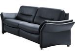 2,5-Sitzer HUKLA "HU-SF15058 Ledersofa, Breite 194 cm", blau (torro nightblau), B:194cm H:91cm T:92cm, Sofas, 2 5-Sitzer, aus Leder, optional Kopfstütze u. WallAway-Funktion