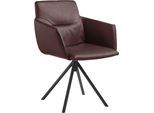 Polsterstuhl MUSTERRING "JustB SP500", rot (burgundy), 1 Stk., Longlife Xtra-Leder Z69, nicht drehbar, Stühle, Polsterstuhl, mit Armlehne, wahlweise mit Drehfunktion, Stativgestell in schwarz