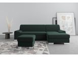 Ecksofa DOMO COLLECTION "Anzio L-Form, whlw. Bettfunktion, Federkern, hochwertig, Breite 271 cm", grün, B:271cm H:85cm T:160cm, Sofas, Ecksofa, Ohne Bettfunktion, Recamiere rechts, Samtoptik, grün