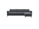 Ecksofa FLEXLUX "Fiore, superbequemer Sitzkomfort durch Kaltschaum im Sitz, L-Form", grau (soft grau), B:262cm H:85cm T:92cm, 100% Polyester, Sofas, Ecksofa, breite Armlehnen, Füße Alu+schwarz