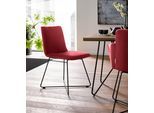 Polsterstuhl W.SCHILLIG "jakob", rot (ruby rot z59, anthrazit pulverbeschichtet), B:49cm H:86cm T:62cm, Chenillegewebe V34 (52% Polyester, 38% Baumwolle, 10% Polyacryl);Longlife Xtra-Leder Z59: Glattleder mit modischer Prägung. Hautstärke 0, 9 - 1, 1 mm;ROHLEDER Chenille-Flachgewebe Q2 W77 (68% Polyacryl, 32% Polyester);ROHLEDER Jacquard-Flachgewebe Q2 W60 (63% Polyester, 37% Polyacryl);Velourgewe