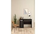 Schreibtisch HOME AFFAIRE "Funktion Plus, Arbeitstisch, Bürotisch", schwarz (esche schwarz), B:109,3cm H:75,6cm T:48,5cm, Tische, Schreibtisch, Computertisch mit 5 Schubladen,1 abschließbar,Breite 110 cm
