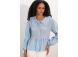 Dames Viscose-mix Blouse Met Baby Kraag
