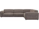 Ecksofa FLEXLUX "Lucera, super bequem durch hochwertigen Sitzaufbau mit Kaltschaum", braun (taupe braun), B:319cm H:73cm T:285cm, 85% Polyester/15%Polyamide, Sofas, Ecksofa, modern & anschmiegsam, L-Form, Designsofa