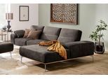 Ecksofa W.SCHILLIG "run, Designsofa mit tollem Sitzkomfort, bequem, L-Form", grau (antracite s37), B:319cm H:88cm T:178cm, Longlife Xtra-Leder Z73: Naturwalkleder der Luxusklasse aus den erlesensten Rohhäuten. Hautstärke 1, 1 – 1, 3 mm;ROHLEDER Jacquard-Flachgewebe Q2 W60 (63% Polyester, 37% Polyacryl);ROHLEDER Chenille-Flachgewebe Q2 W77 (68% Polyacryl, 32% Polyester);Stoff S37 (100% Polyester),