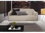 2-Sitzer W.SCHILLIG "sally Design Sofa mit schmalen Armlehnen, bequem und elegant", grau (eisgrau z59), B:154cm H:78cm T:84cm, Longlife Xtra-Leder Z59: Glattleder mit modischer Prägung. Hautstärke 0, 9 - 1, 1 mm., Sofas, 2-Sitzer, mit Metallfüßen in Chrom glänzend, Breite 154 cm