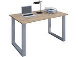 Schreibtisch VCM "Schreibtisch Bürotisch Computertisch 140x80 Lona U", braun (silber, sonoma, eiche), B:140cm T:80cm, Tische, Schreibtisch