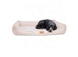 Tierlando ® Orthopädisches Hundebett TYSON | Kuschelig flauschiges XXL Hundesofa creme 1,3 m, 22 cm, 1 m