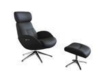 Relaxsessel FLEXLUX "Elegant, Funktionssessel, verstellbarer Rücken- und Kopfstütze", schwarz (deep schwarz), B:90cm H:107cm T:89cm, Sessel, Relaxsessel, Premium Komfort, Rücken- und Kopfteilverstellung, Drehbar, Fuß Alu