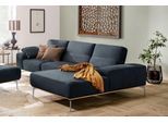 Ecksofa W.SCHILLIG "run, Designsofa mit tollem Sitzkomfort, bequem, L-Form", blau (blau z73), B:319cm H:88cm T:178cm, Longlife Xtra-Leder Z73: Naturwalkleder der Luxusklasse aus den erlesensten Rohhäuten. Hautstärke 1, 1 – 1, 3 mm;ROHLEDER Jacquard-Flachgewebe Q2 W60 (63% Polyester, 37% Polyacryl);ROHLEDER Chenille-Flachgewebe Q2 W77 (68% Polyacryl, 32% Polyester);Stoff S37 (100% Polyester), Sofas