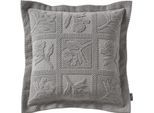 Kissenhülle PEREIRA DA CHUNA Gr. 2, grau, B:80cm L:80cm, Baumwolle, 100% Baumwolle, Kissenbezüge, Kissenhülle