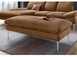 Hocker W.SCHILLIG "enjoy&MORE", braun (chocolate s37), B:151cm H:45cm T:71cm, Chenille-Flachgewebe R66 (85% Polyester, 15% Nylon);Longlife Xtra-Leder Z59: Glattleder mit modischer Prägung. Hautstärke 0, 9 - 1, 1 mm;Stoff S37 (100% Polyester), Hocker, Hocker, Füße silber matt, Breite 151 cm