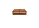 2-Sitzer FLEXLUX "Fiore, super Sitzkomfort durch Kaltschaum im Sitz", schwarz (deep schwarz), B:149cm H:85cm T:92cm, 100% Echteder, Sofas, 2-Sitzer, schmale Armlehnen, Füße Alu