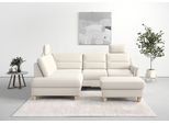 Ecksofa SIT & MORE "Farö L-Form", beige (creme), B:251cm H:90cm T:187cm, Sofas, Ecksofa, inklusive Federkern, wahlweise mit Schlaffunktion und Bettkasten