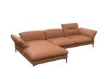 Ecksofa FLEXLUX "Salino, Funktionssofa mit Recamiere, Relaxsofa, Ecksofa", braun (modern cognac braun), B:307cm H:88cm T:182cm, Sofas, Ecksofa, Sofa mit Arm- und Kopfteil-Verstellungen, Kaltschaum & Stahl-Wellen